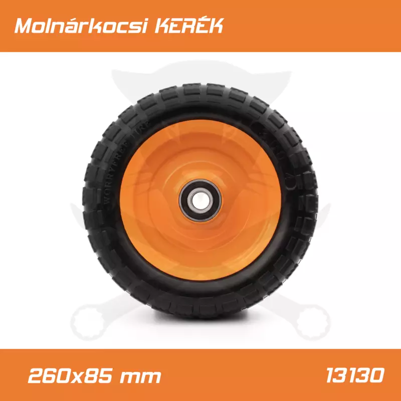 Molnárkocsi KERÉK fémfelnis csapágyas - TÖMÖRgumis 3.00-4 / 260x85mm