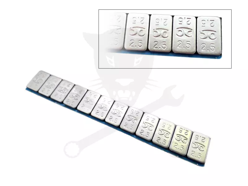 Centírozó súly öntapadós Acél+Zinc bevonat 12x2,5 g = 30 g - MATT