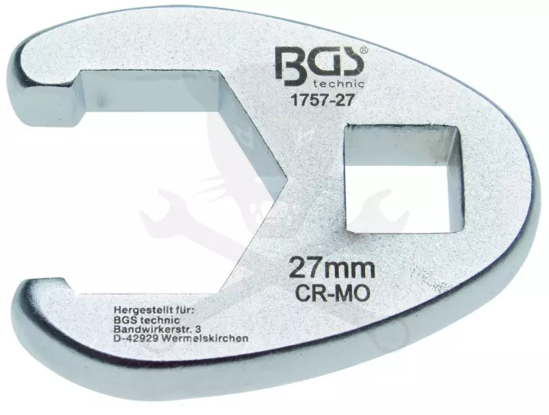 Villáskulcs adapter nyitott 1/2"-os 27 mm "Crowfoot"