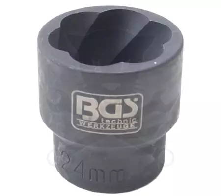 Kerékőr leszedő dugófej 1/2" rövid 24 mm-es BGS