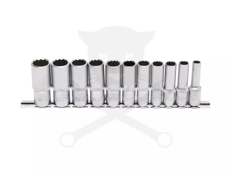 Dugókulcs - crowafej készlet 3/8" 12 sz. 8-19 mm hossz. 11 db-os BGS