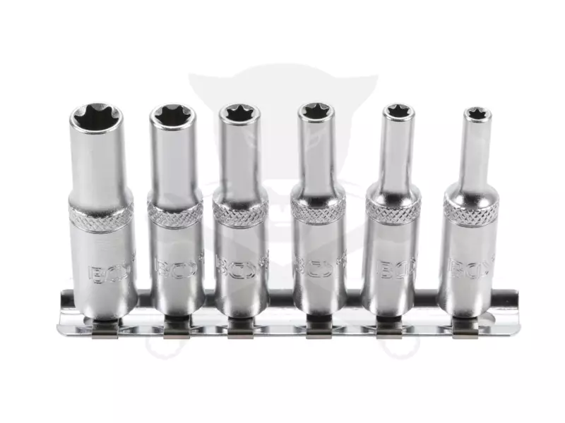 Dugókulcs - crowafej készlet 1/4" belső E-torx E4-E10 hosszú 6 db-os BGS