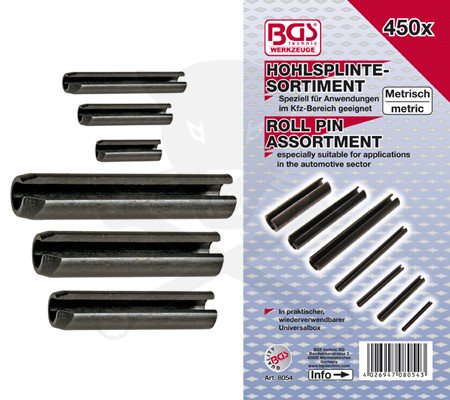Hasított hüvely készlet 450 db DIN 1481