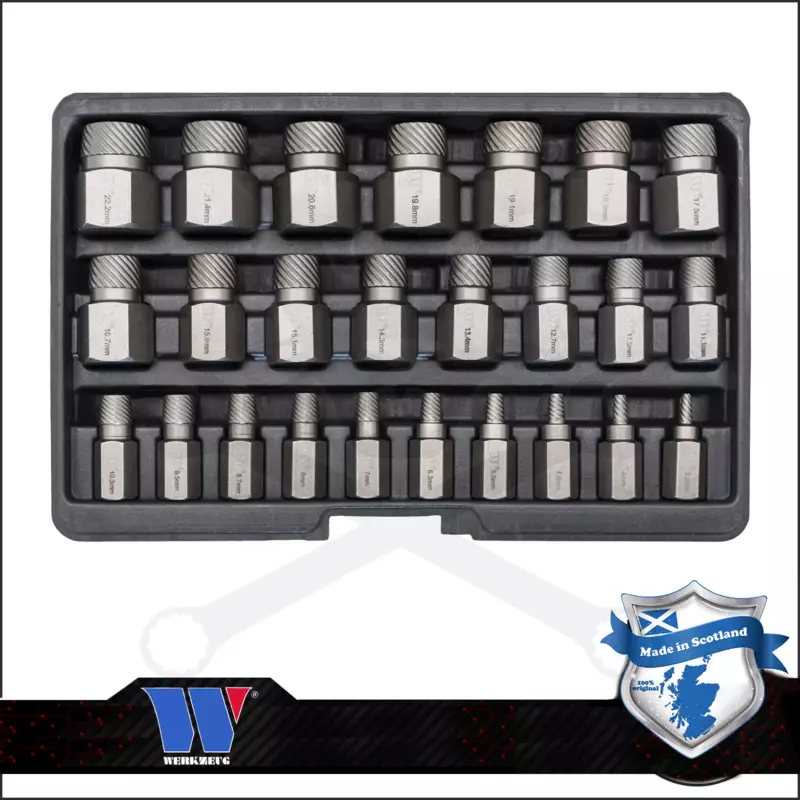 Csavarkiszedő készlet - sérült fejű csavarokhoz Torx-XZN-Imbusz 25 db-os