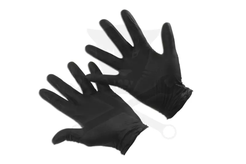 Kesztyű Grippaz 100% Nitril 9/L - dobozos 50 db-os - FEKETE