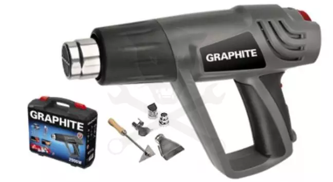 Hőlégfúvó Graphite 2000 W-os 3 fokozatú 25-600°C