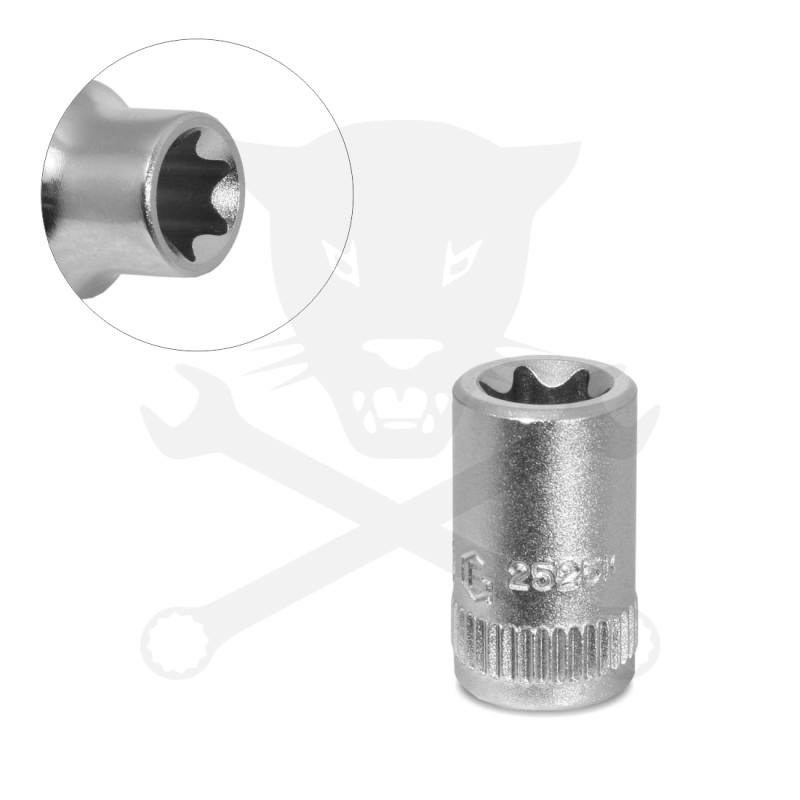 Dugókulcs - crowafej 1/4" belső torx E10 Genius