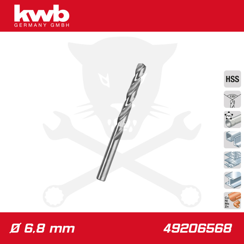 Csigafúró  6,8 mm HSS-G DIN 338 Silver Star, profi - KWB