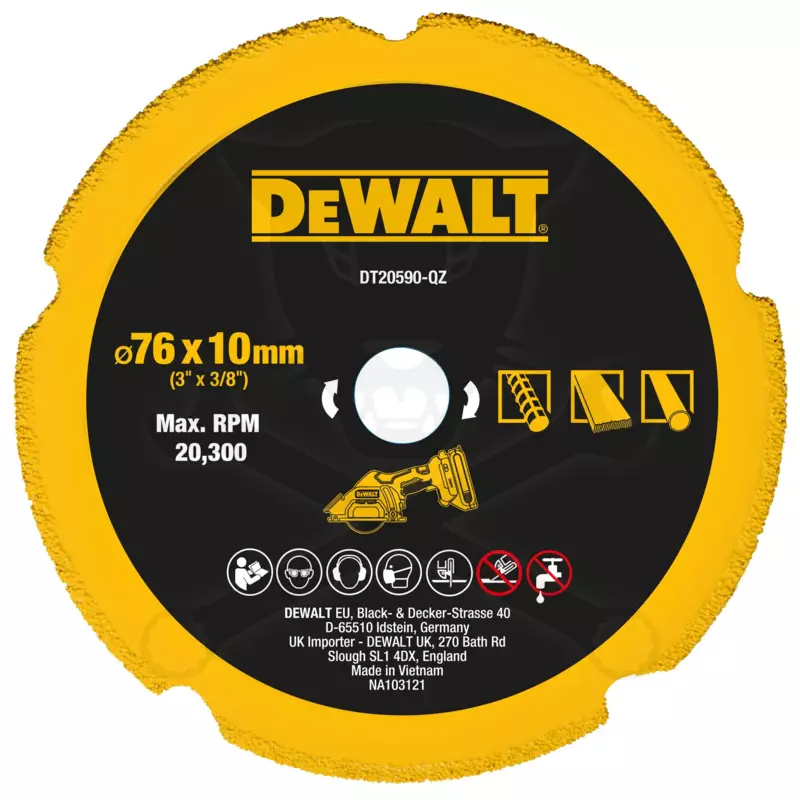 Vágókorong 76 mm gyémánttárcsa univerzális dekopírfűrész - Dewalt