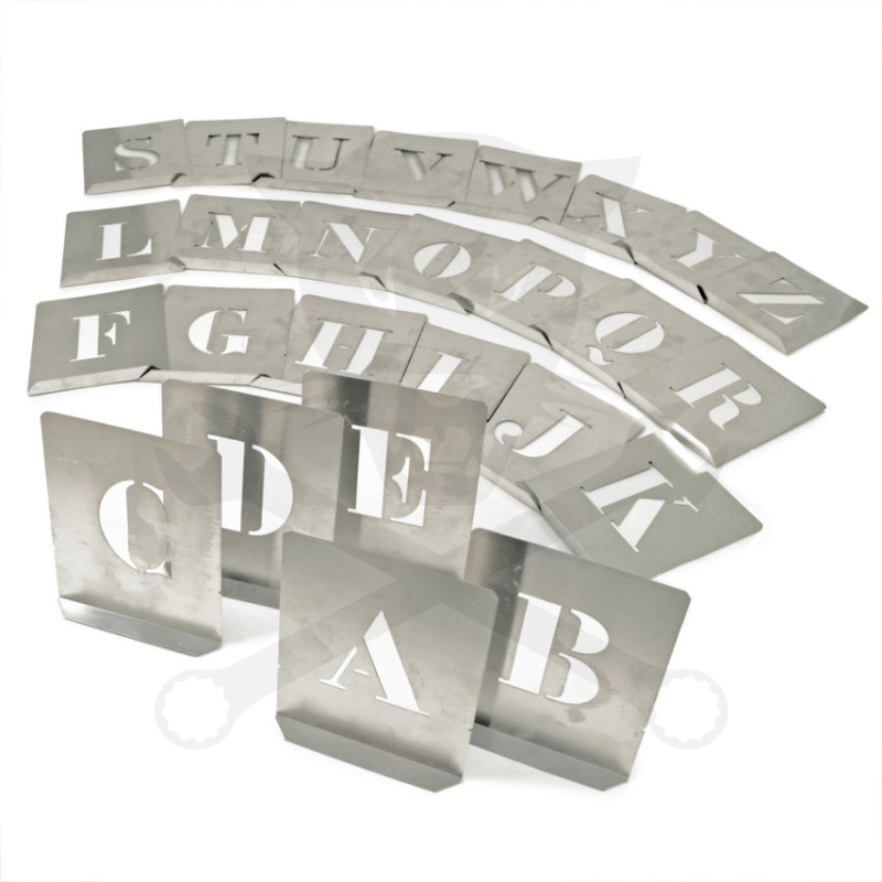 Tábla acél sablon készlet A-Z-ig 70 mm 26 db-os - Kennedy