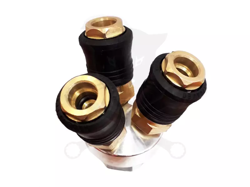 Levegőelosztó 3-as elágazó - gyorscsatlakozók és BM 1/4" - OLASZ