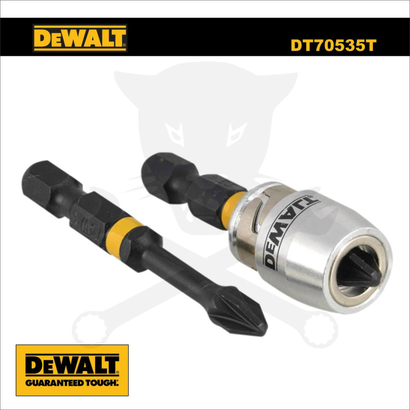 Bit tartó - gipszkartoncsavar-behajt, mágn. PZ2x50 bitekkel - DeWalt (DT70535T)
