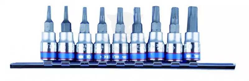 Rátűzőkulcs - crowa+bit 1/4" torx 9 részes készlet