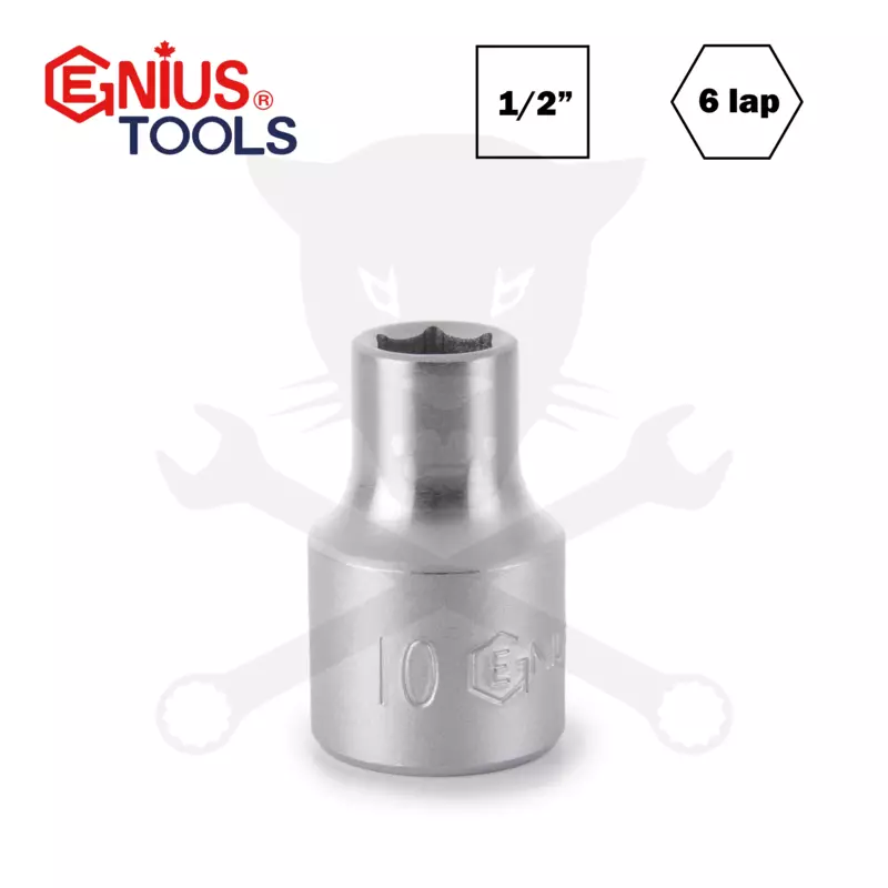 Dugókulcs - crowafej 1/2" 6 lap normál 10 mm Genius