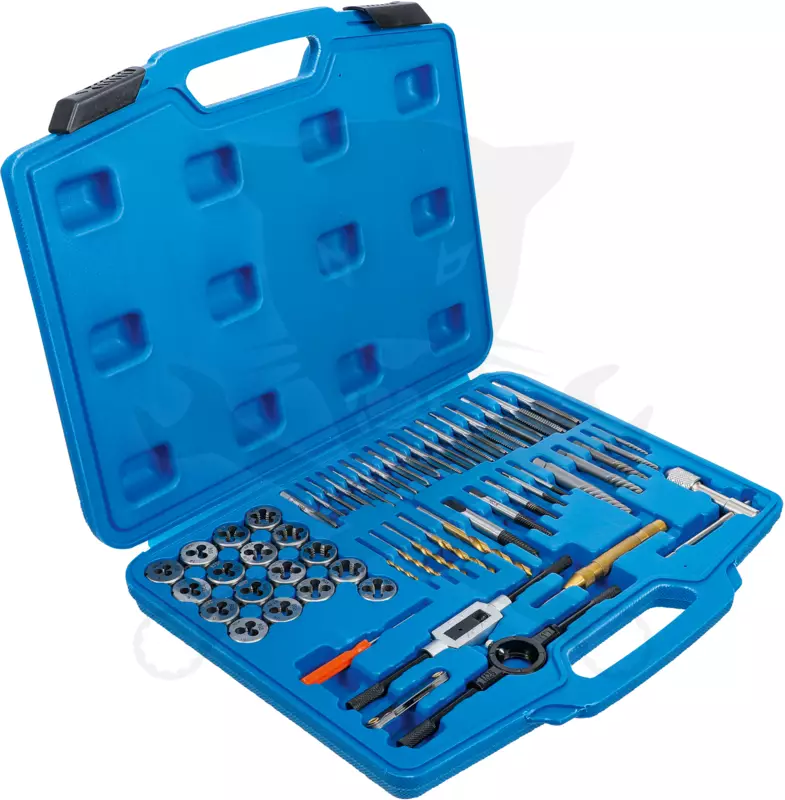 Menetfúró és menetmetsző készlet COLOS UNC+UNF (2,18-11,50 mm) 56 db-os