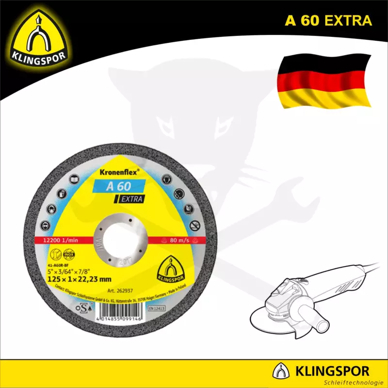 Vágókorong 125x1.0 mm A60 Extra - acél és inox - Klingspor