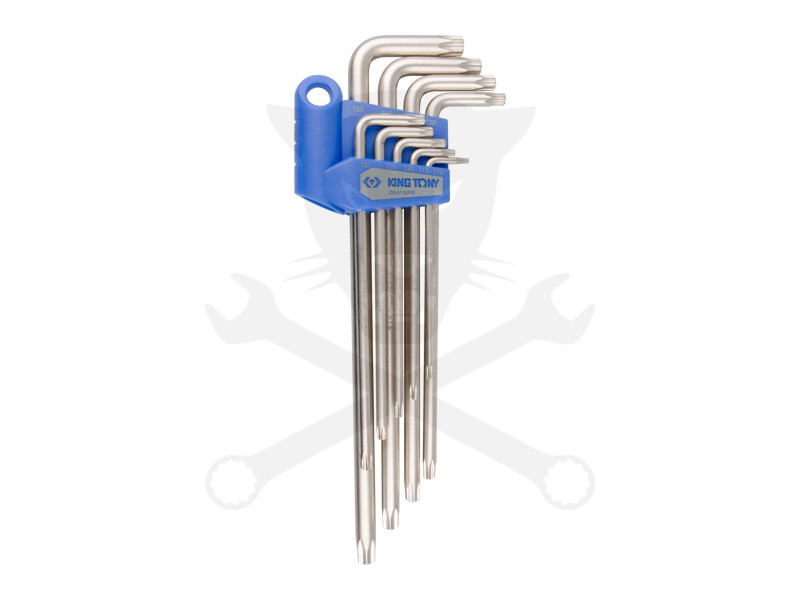 Torxkulcs "L" alakú készlet 09 db-os lyukas torx, hosszú KingT