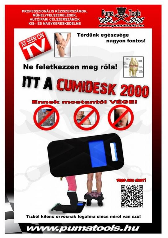 CUMIDESK 2000 - Térdelő szivacs - Térdvédő szivacs - 450x210x30 mm