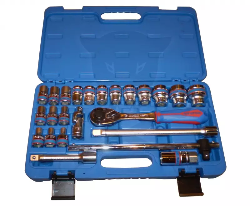 Dugókulcs készlet 1/2" 24 db-os 8-32 mm, 6 lapú készlet KingT.
