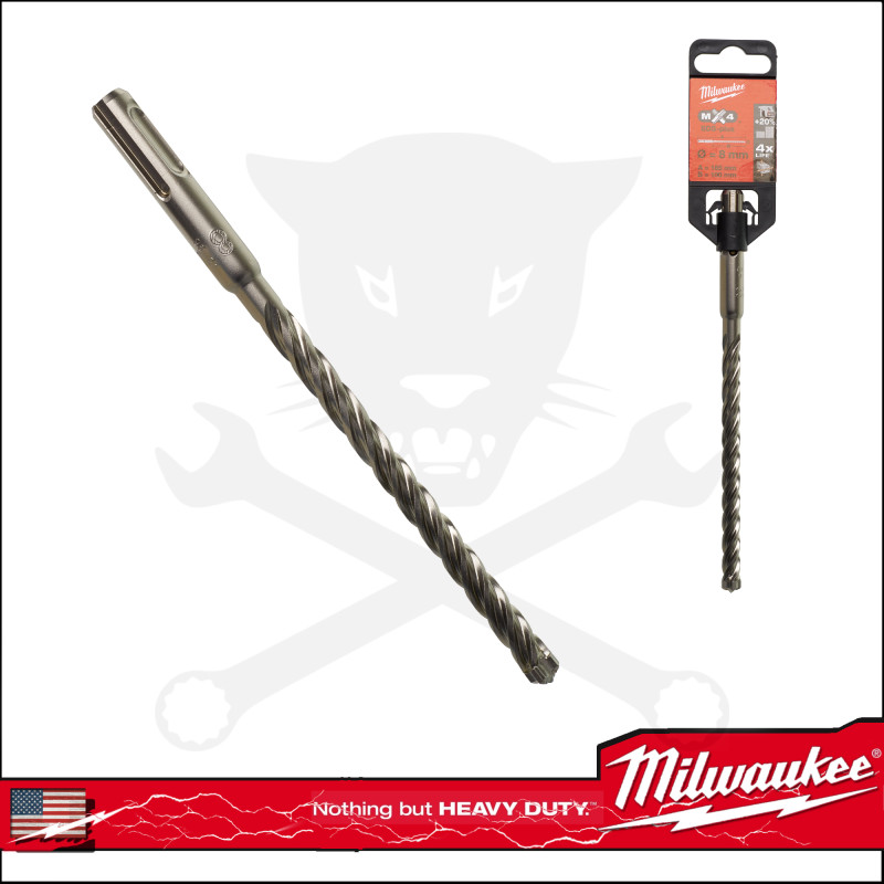 Kőzetfúró  8.0 x 165 mm - négyélű  SDS-Plus - MX4 Milwaukee