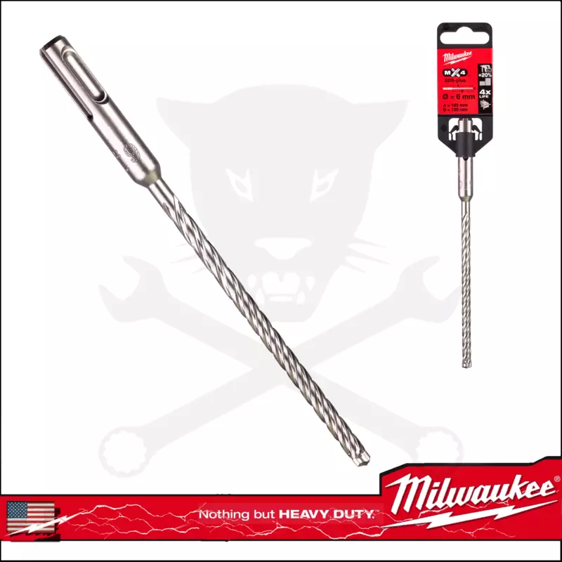 Kőzetfúró 6 x 165 mm - négyélű SDS-Plus - MX4 Milwaukee