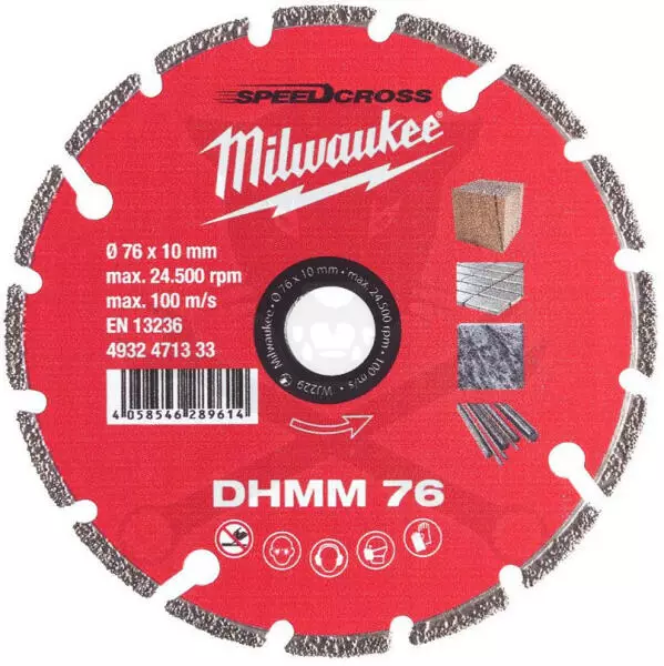 Vágókorong, gyémánt  76x10 mm SZEGMENTÁLT - Milwaukee