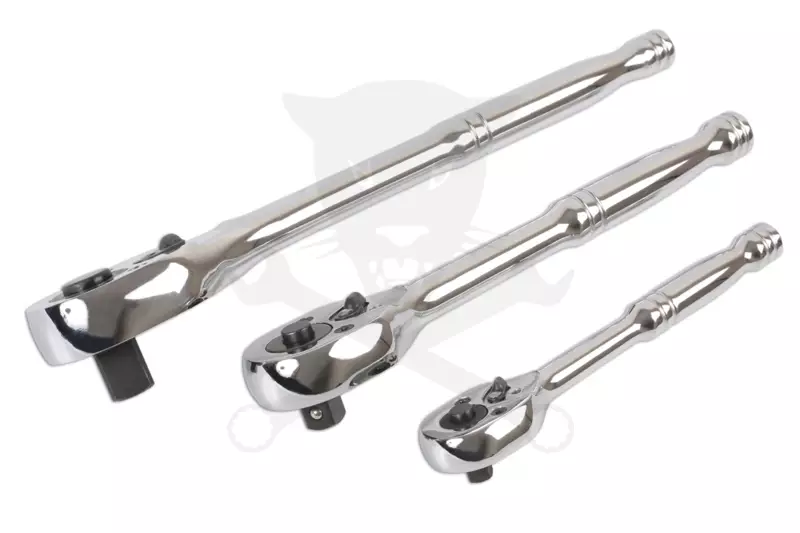 Crowa racsnis kulcs készlet 3 db-os nyomógombos 1/2"-3/8"-1/4"