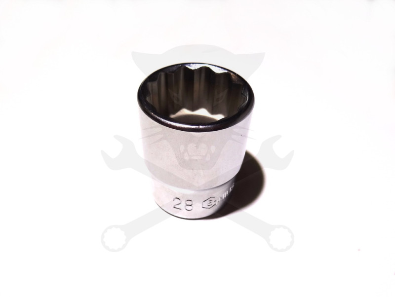 Dugókulcs - crowafej 1/2" 12 szög normál 28 mm Genius
