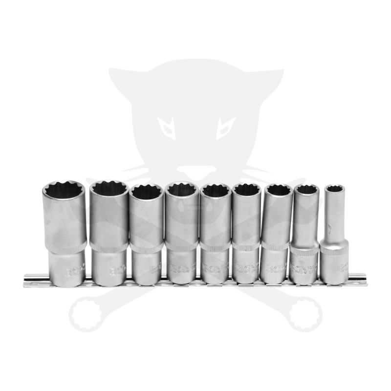 Dugókulcs - crowafej készlet 1/2" 12 sz. 10-24 mm 9 db-os hosszított BGS