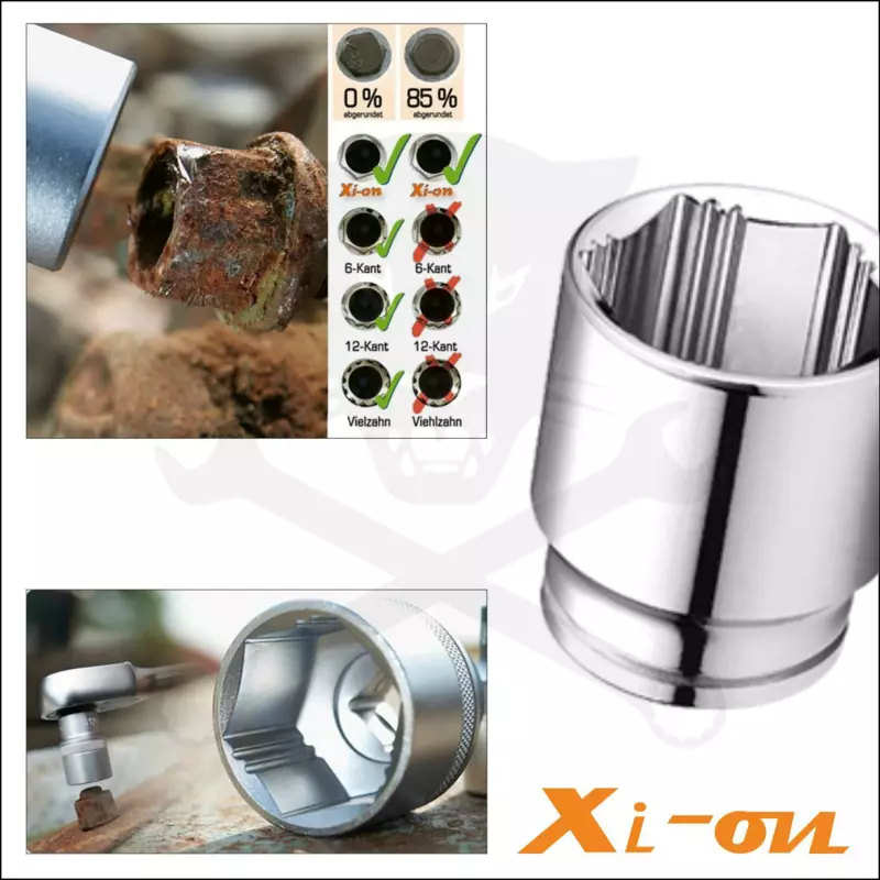 XI-ON Dugókulcs - crowafej 1/2" 30 mm 6 lap normál