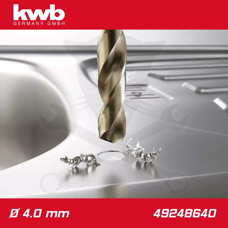 Csigafúró  4,0 mm HSS-G Co5 DIN 338 Twist, profi - KWB