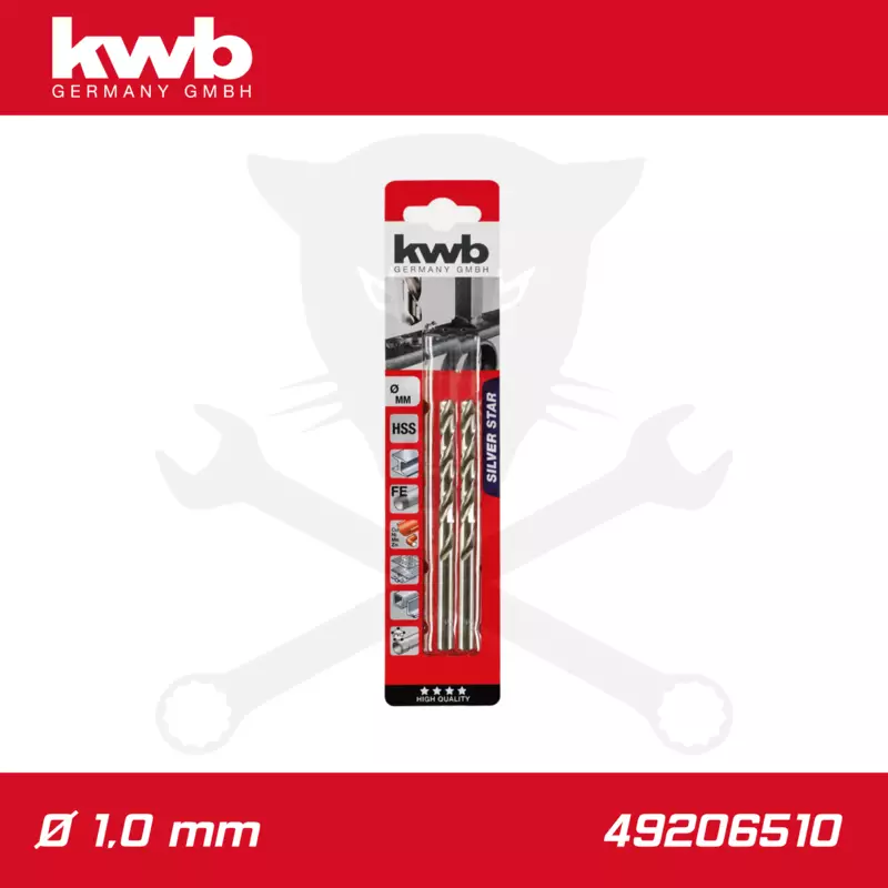 Csigafúró 1,0 mm HSS-G DIN 338 Silver Star, profi 2 db-os - KWB