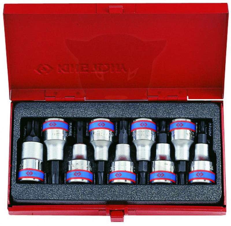 Rátűzőkulcs - crowa+bit készlet 1/2" torx T20-T60 9 db-os