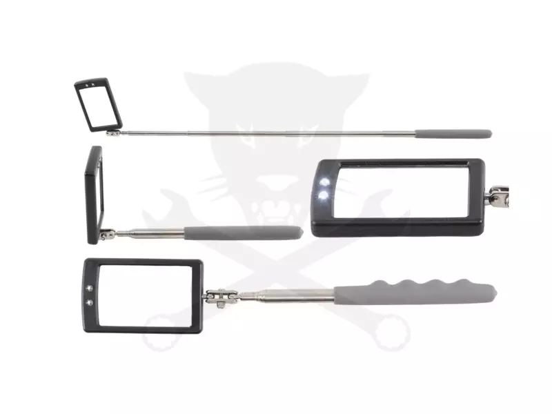 Tükör 41x64 mm teleszkópos 290-876 mm beépített 2 db LED világítással