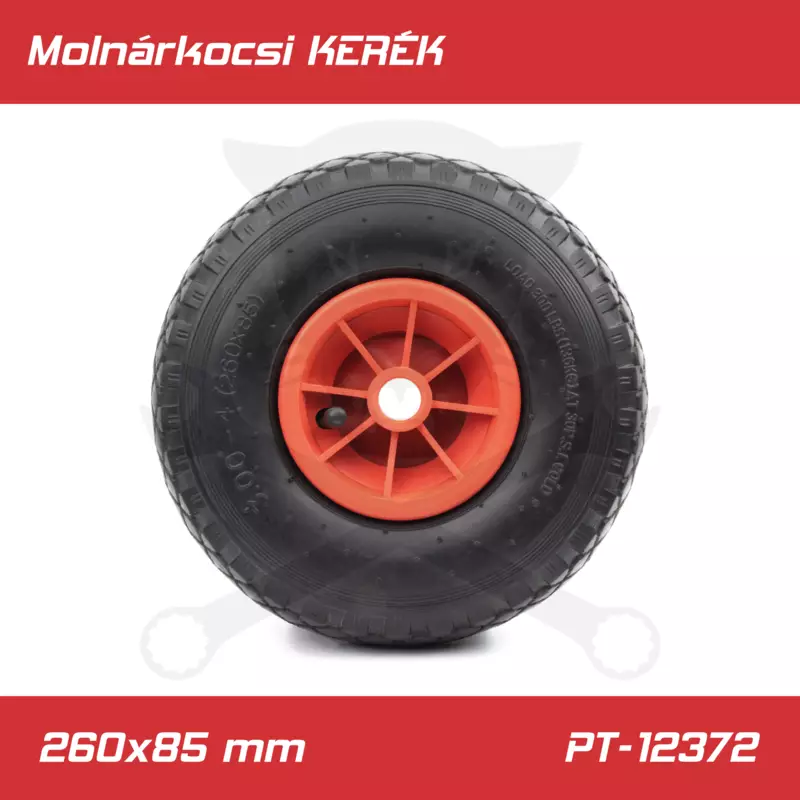 Molnárkocsi KERÉK műa.felnis görgő nélkül - gumitömlős 3.00-4/260x85mm