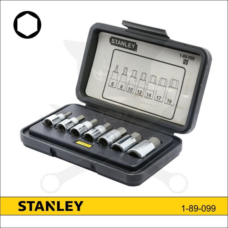 Rátűzőkulcs - crowa+bit készlet 1/2" imbusz 7 részes - Stanley