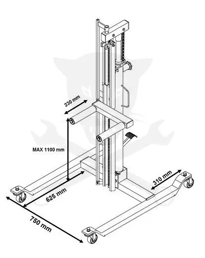 Kerékmozgató állvány   60 kg-os - hidraulikus emelés - Compac