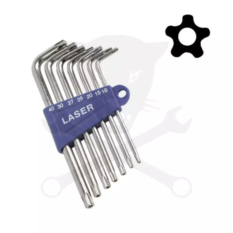 Torxkulcs, furatos "L" alakú készletötágú TPX10-40 07 db-os