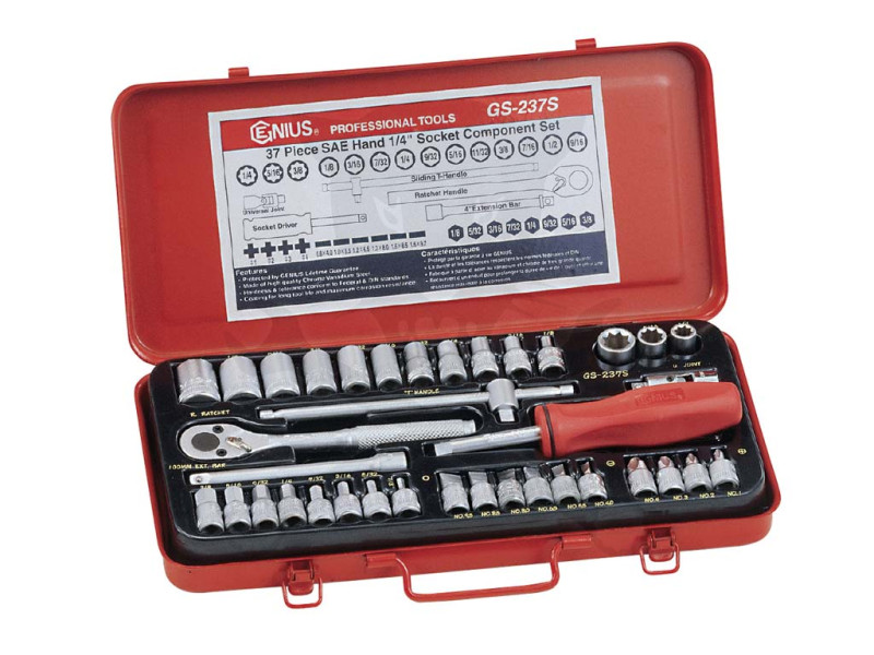 Dugókulcs készlet 1/4" COLOS 37 db-os 1/8"-9/16" - Genius