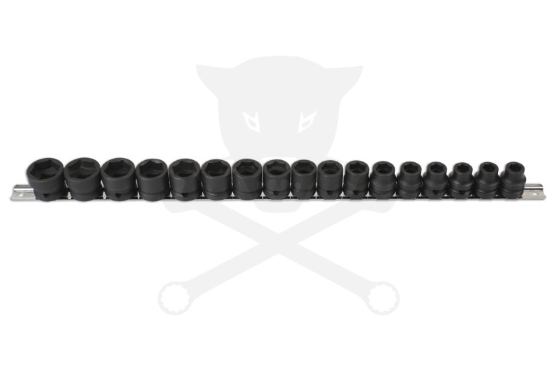 Légkulcsfej készlet 1/2" 17 db 8-24 mm metrikus -extra alacsony- Laser