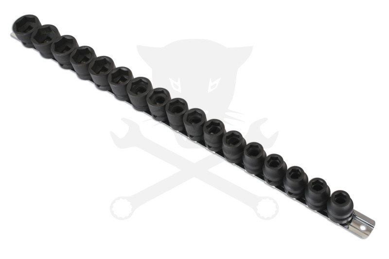 Légkulcsfej készlet 1/2" 17 db 8-24 mm metrikus -extra alacsony- Laser