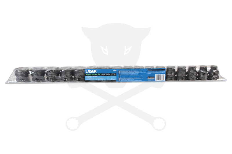 Légkulcsfej készlet 1/2" 17 db 8-24 mm metrikus -extra alacsony- Laser