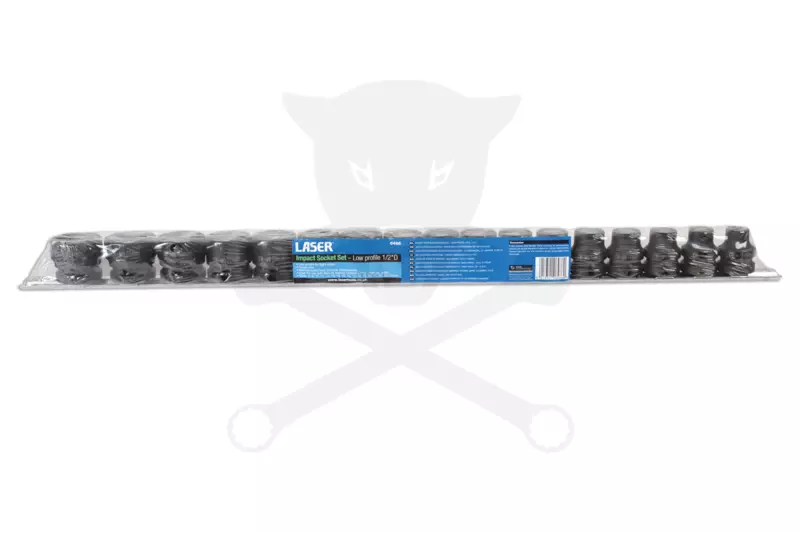 Légkulcsfej készlet 1/2" 17 db  8-24 mm metrikus -extra alacsony- Laser