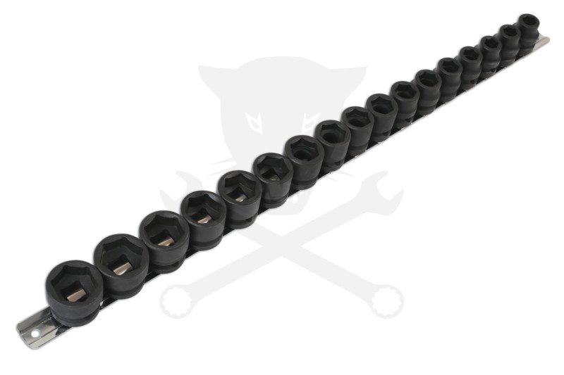 Légkulcsfej készlet 1/2" 17 db 8-24 mm metrikus -extra alacsony- Laser