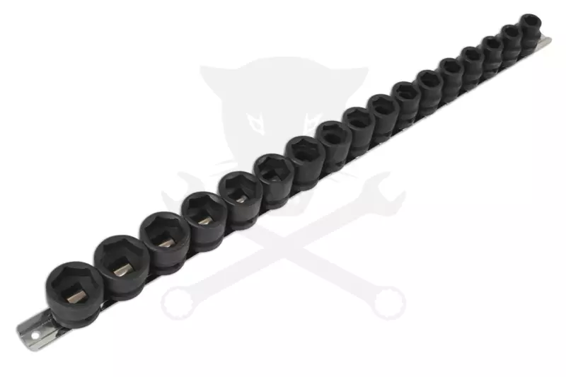 Légkulcsfej készlet 1/2" 17 db  8-24 mm metrikus -extra alacsony- Laser