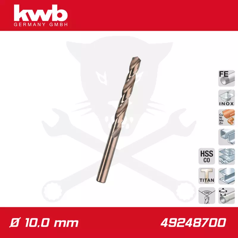 Csigafúró 10,0 mm HSS-G Co5 DIN 338 Twist, profi - KWB