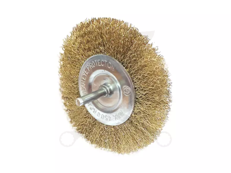 Drótkorong csapos körkefe 100 mm-es acél szálak réz bevonat 100x6mm