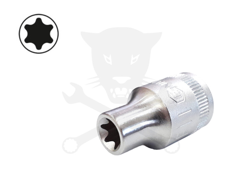 Dugókulcs - crowafej 3/8" belső torx E11 Genius