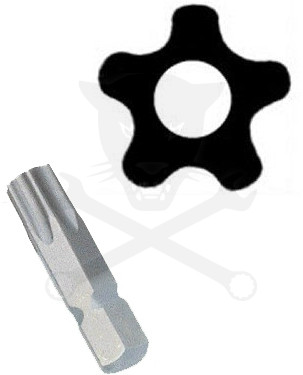 Bit ötágú torx T-15 30 mm lyukas Genius