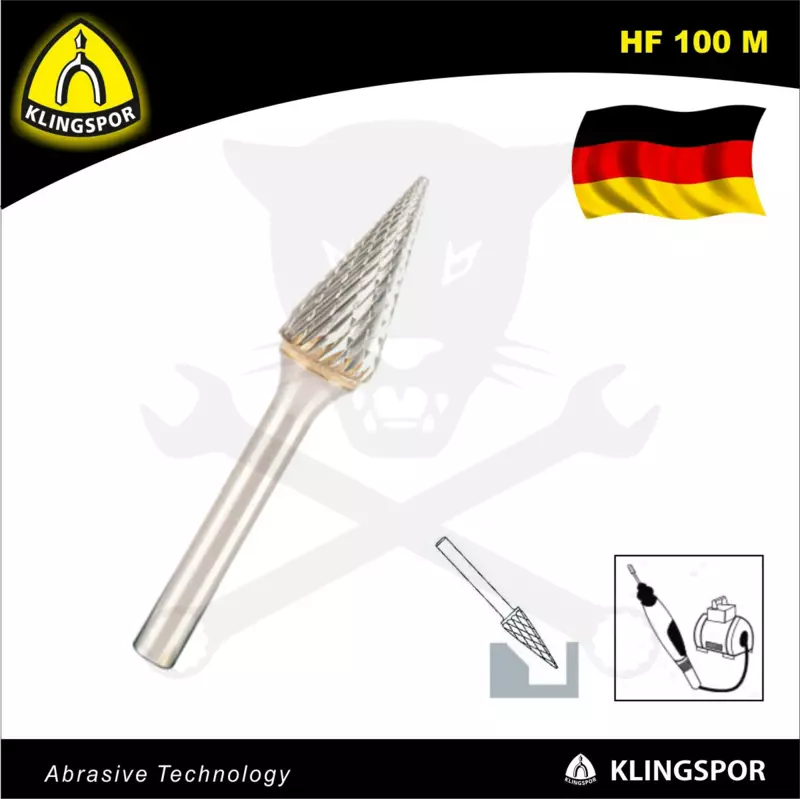 Turbómaró, kúpos, hegyes vég 6.0 x 20 mm T6 - Klingspor